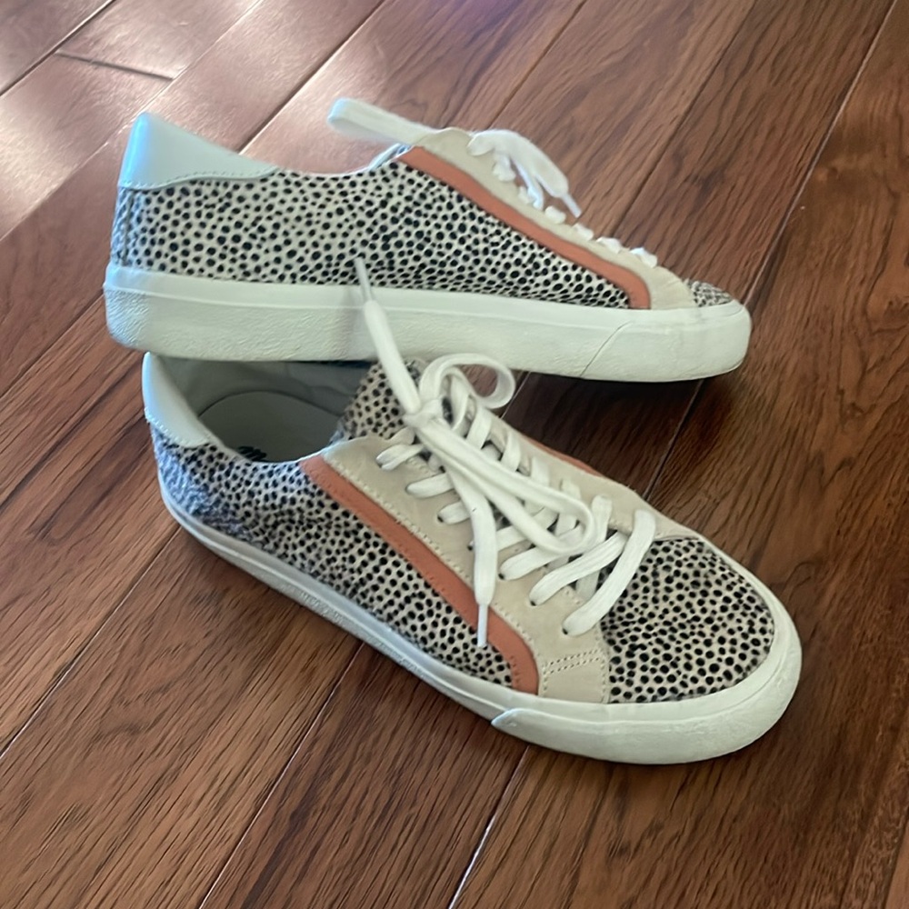 Madewell black dot animal calf hair sneakers